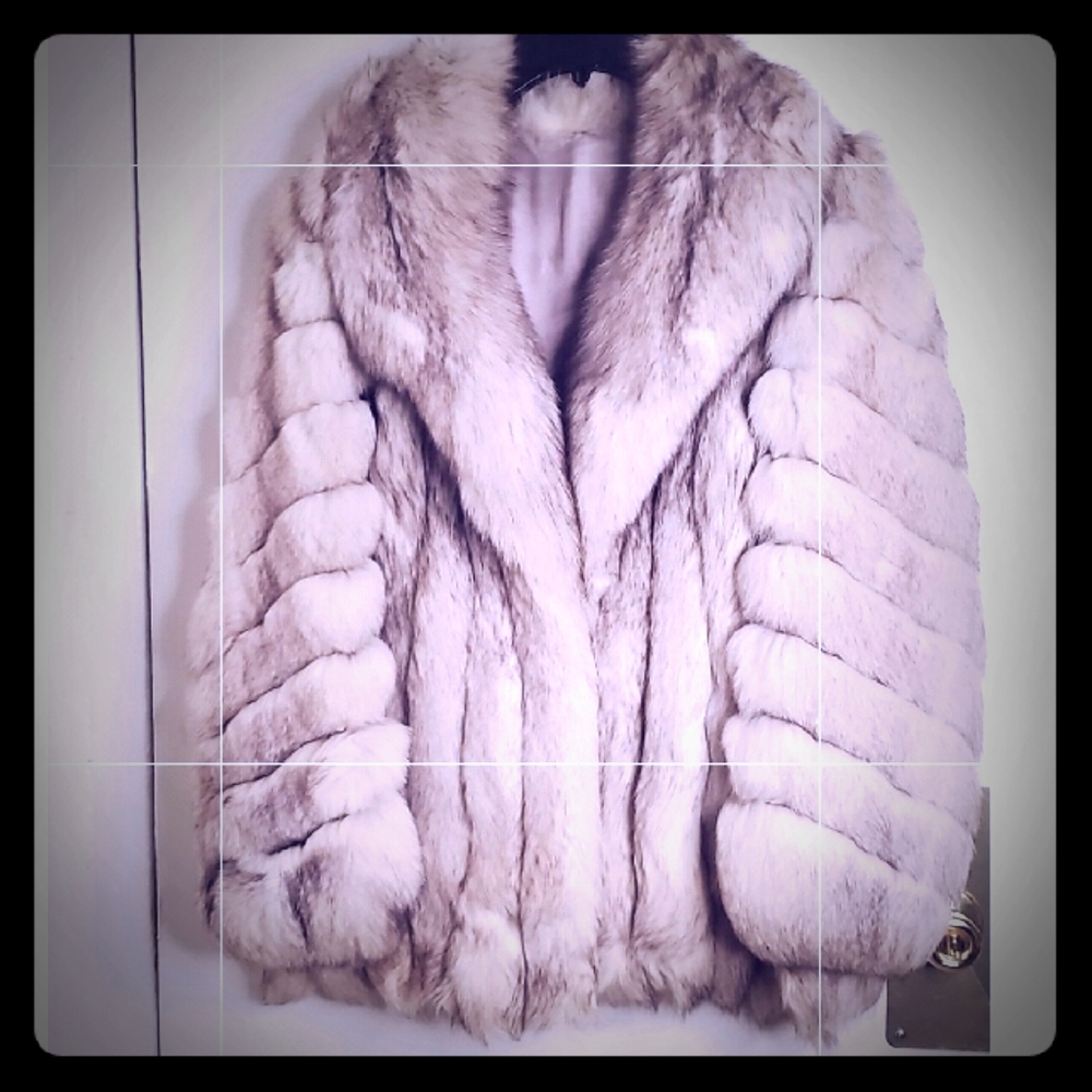 Authentic 100% Blue Fox fur Coat